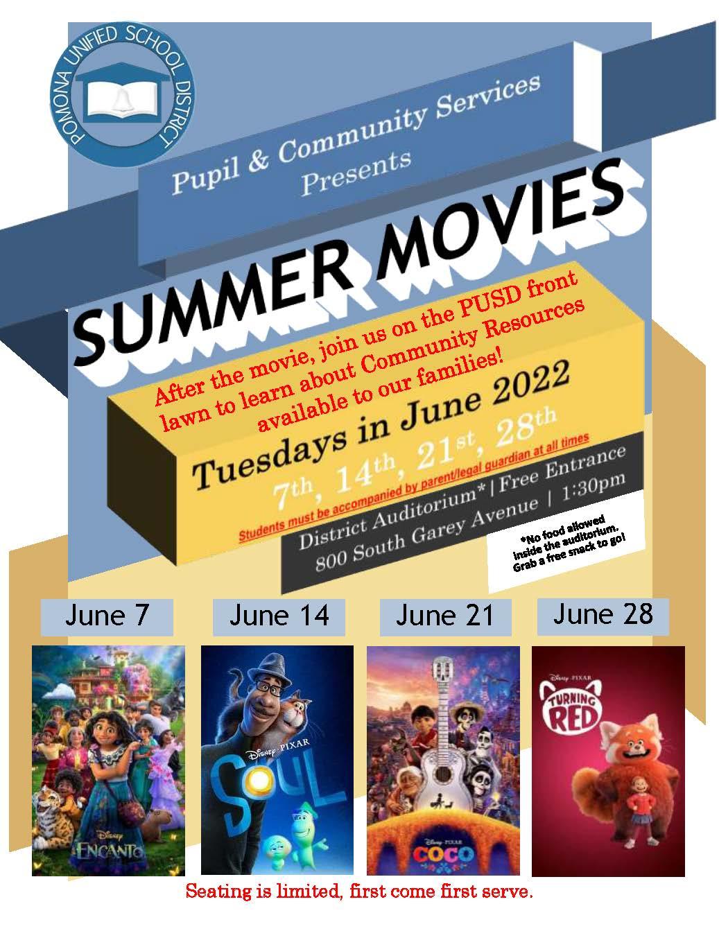 Summer Movies at Ed Center 
